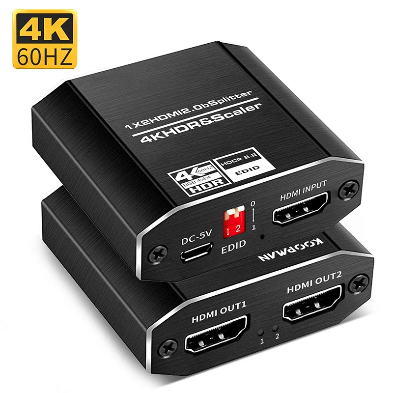 Hdmi сплиттер 1 в 2 выхода 4K 1x2 HDCP2.2 3D усилитель сигнала мощности с аудио