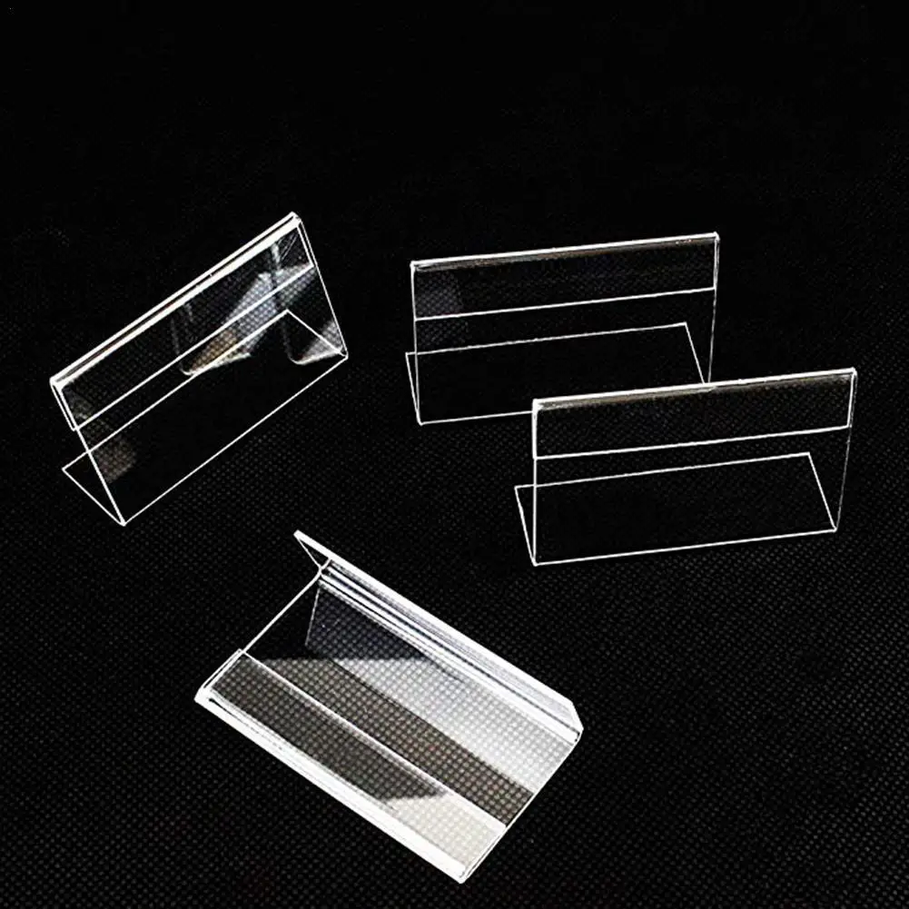 

Quality Acrylic T1.5mm Clear Plastic Desk Sign Label Frame Price Tag Display Paper Card Holders Acrylic Label Holder Stand Frame