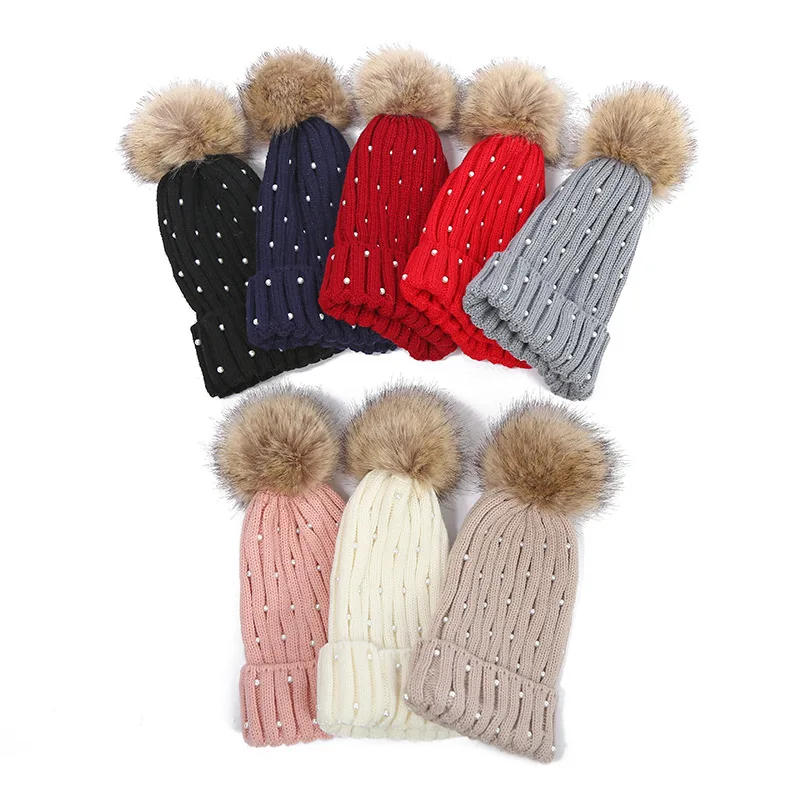 

Winter Hat Pom Pom Rainbow Beanie For Women Pompon Beanies Vintage Hats For Women Elegant Protection Women Beanie Hat Female