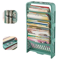 desktop bookshelf book holder desk organizer record storage magazine modern rack shelf file display style student bookcase
