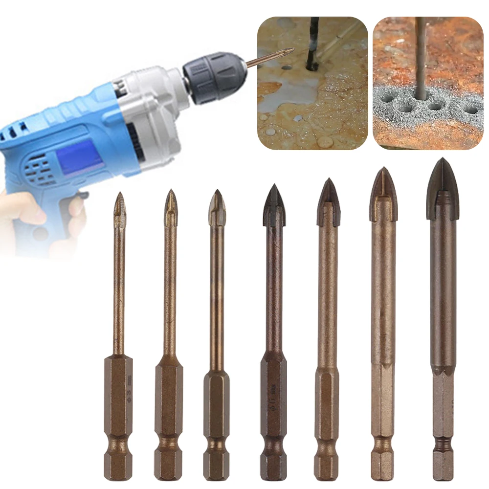 

7pcs/set Efficient Universal Drilling Tool Cemented Carbide Drill Bit Ceramic Brick Wall Hole Opening Power Tools Accessories