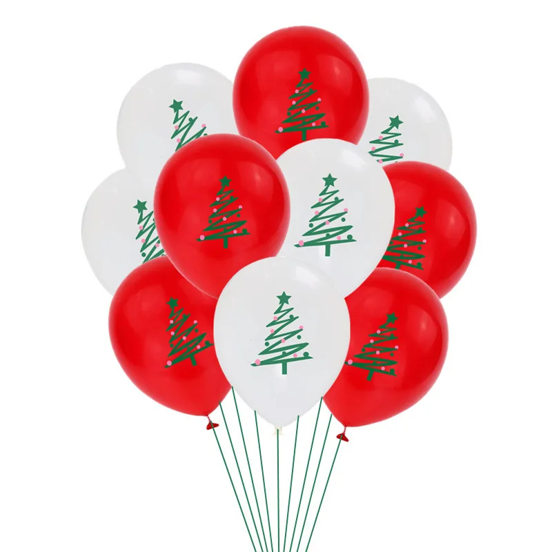 

12 Inch Christmas Print Latex Balloon Santa Claus Christmas Tree Birthday Party Decoration Balloon Christmas Accessories
