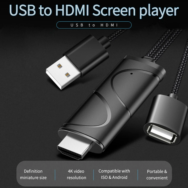 USB к HDMI зеркальный литой кабель видео адаптер Шнур ссылка для IPhone XS MAX XR 11 Pro 5 6 7 8 IOS Android телефон к телевизору HD ТВ проектор