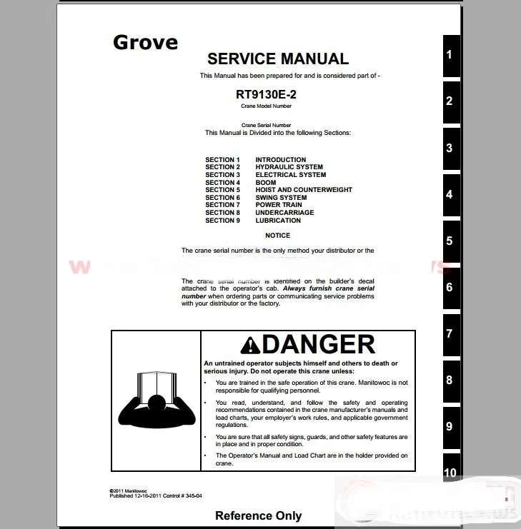 Грове мобильные краны все модели полный комплект руководство 4 31 GB |