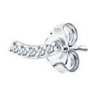 Серьга SKLV из серебра с фианитами, 1 шт., Серебро, 925, Женская, Серьги 2022 тренд, Оригинальная продукция