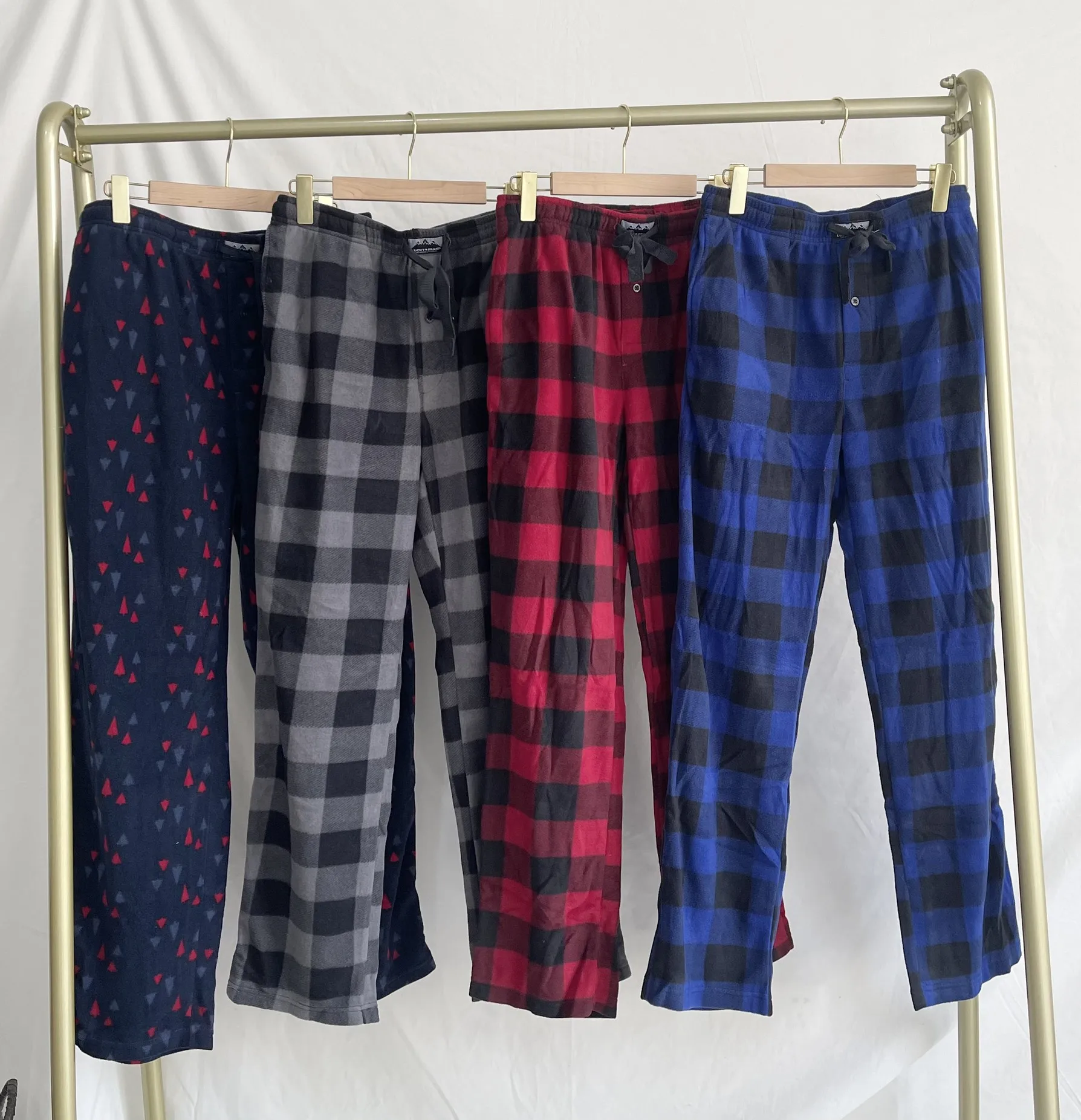 

Men's Soft fleece Plaid Pajama Pants Loose casual Plus Size sleepwear trousers