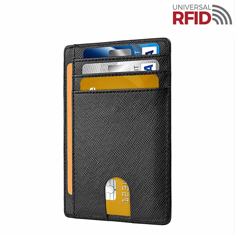 Тонкий кошелек с блокировкой RFID держатель для кредитных карт чехол денег мужчин