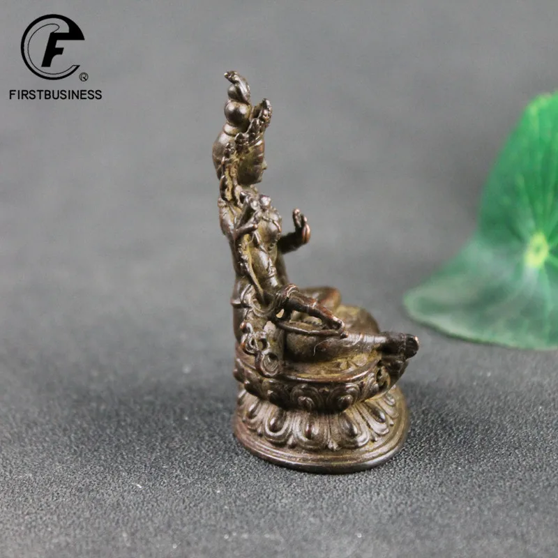 Зеленая медная статуя тары высота 5 см декоративные статуи Будды буддистская