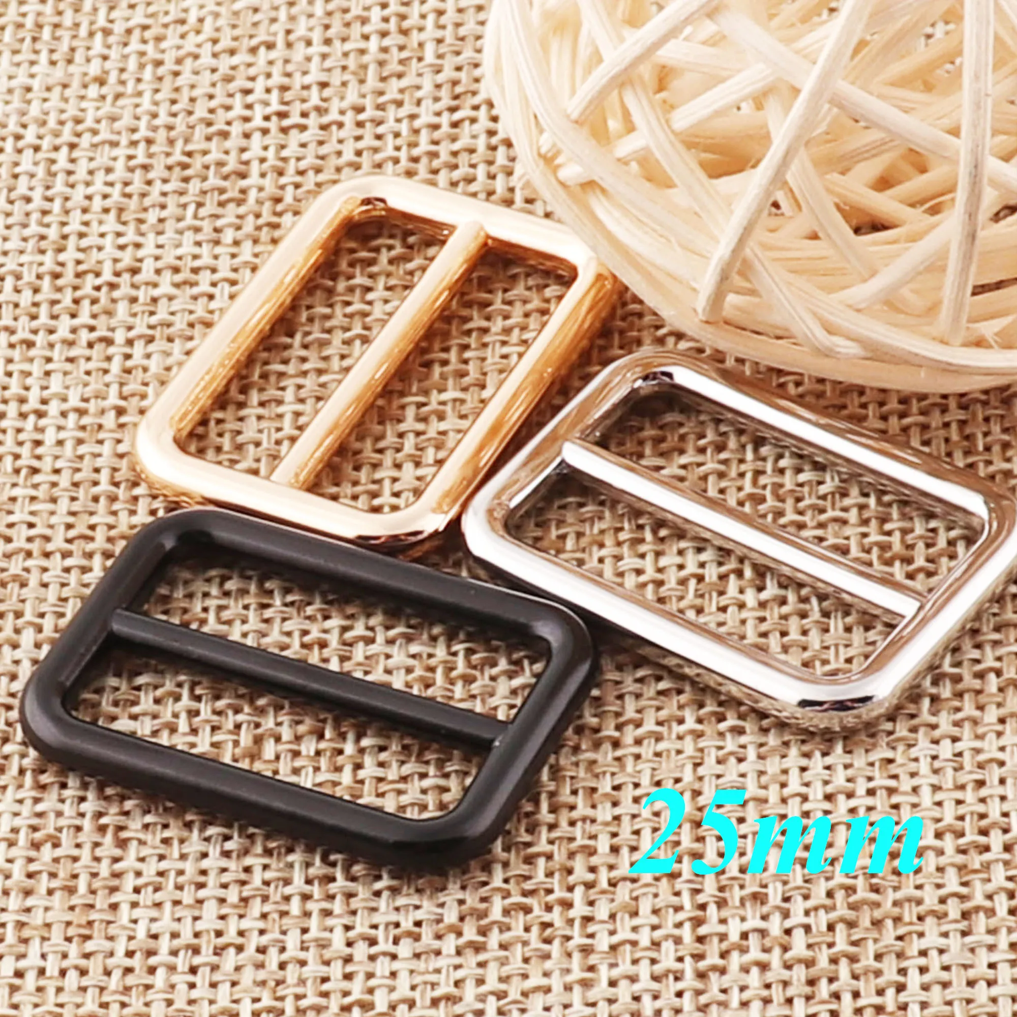 10 шт. металлические серебристые/черные/бледно-золотые скользящие пряжки