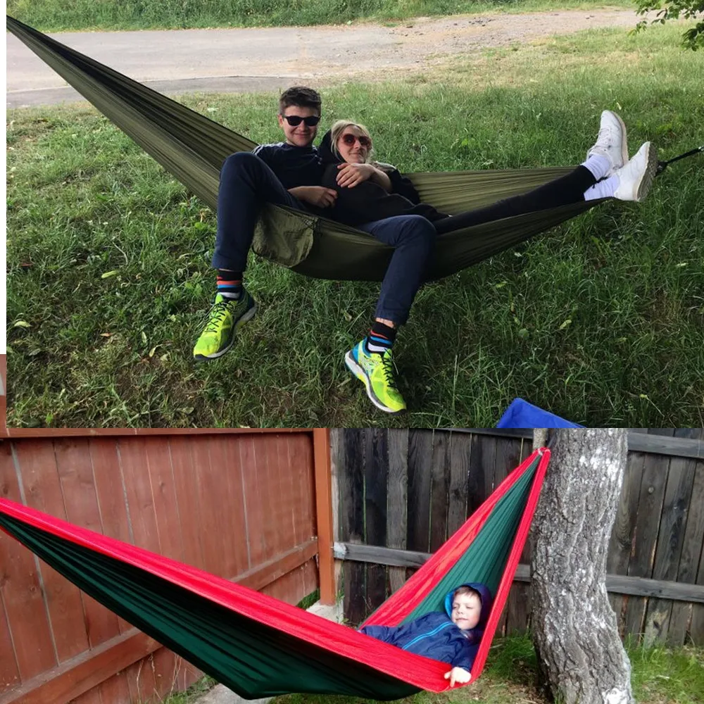 

Outdoors Portable Camping Parachute Sleeping Double Hammock Garden Swing Hamac Hanging Chair