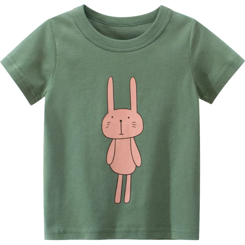 

Baby Boys Girls Summer T-shirt Kid Cartoon Animal Tops Tees T Shirt T shirt Size 1 2 3 4 5 6 Year Children Cotton Clothing
