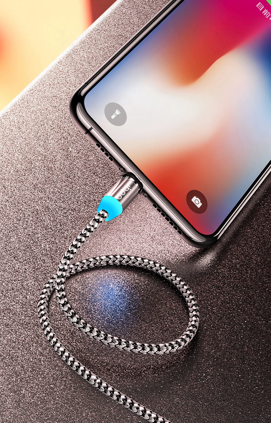 Udyr Магнитный Micro usb type C кабель для iphone samsung Android 2 м Быстрая зарядка магнит Зарядное устройство USB кабель провод для мобильного телефона шнур