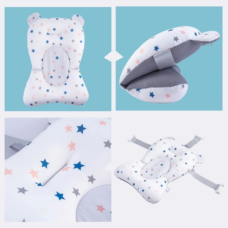 Baby Infant Bath Tub Pad Cushion Safety Seat Support Non-slip Bathtub Mat Newborn Shower Soft Chair |
