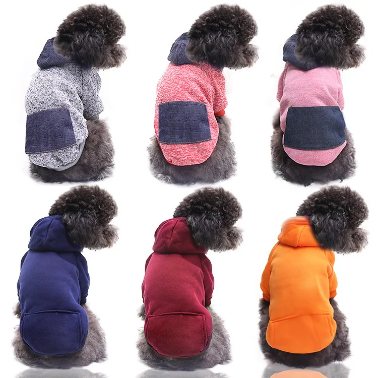 

Solid Dog Hoodies Pet Clothes for Small Dogs Puppy Coat Jackets Sweatshirt for Chihuahua Doggie Cat Costume Cotton Pet Outfits A