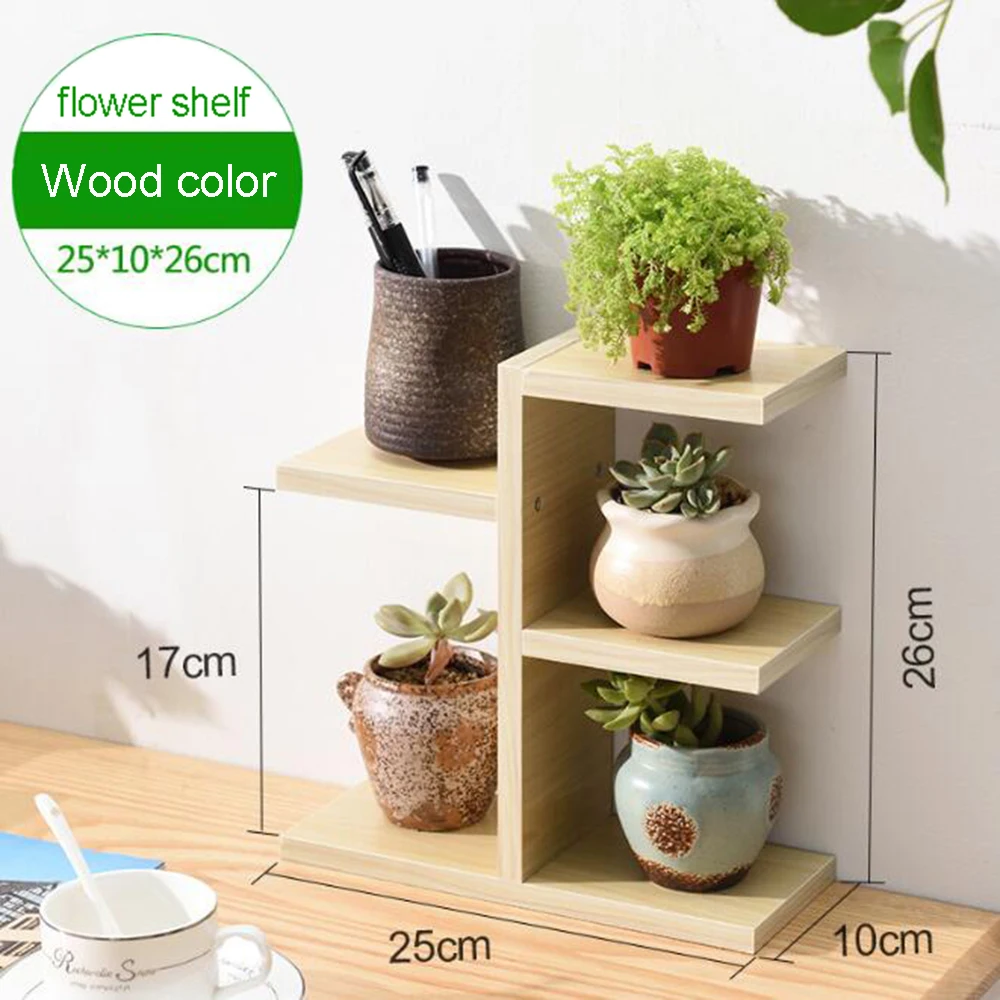 Wood color Цветочная полка, многоэтажная, для помещений, Специальный балкон, мясистый зеленый цветочный горшок, стойка, твердая древесина, для гостиной, простая напольная стойка - Цвет: Wood color