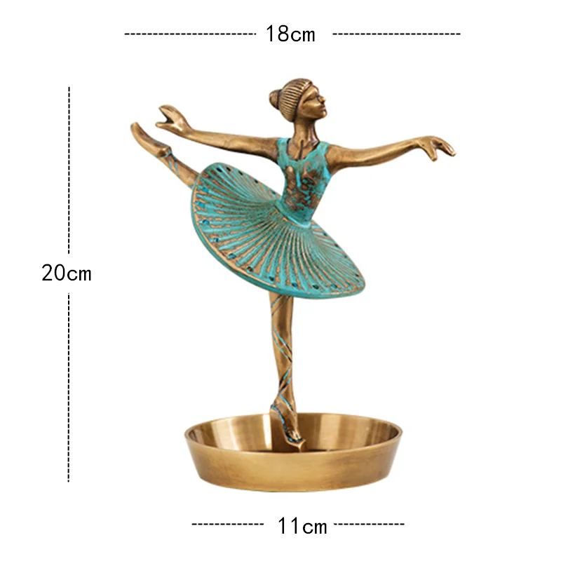 

Retro Ballet Dancers Jewelry Rack Metal Figurine Modern Home Decor Statue Art Living Room Decoration Accessories Sculpture A3465