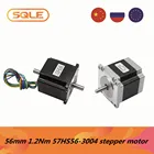 Шаговый двигатель Nema23 длиной 82 мм, 3A 57HS82-3004 4A 57HS82-4004, крутящий момент 6,35 нм, один или двойной вал мм8 мм