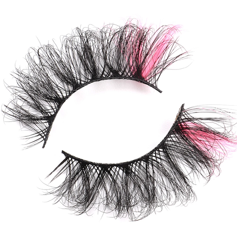 NEW Pink White Blue Red mix color 20mm/25mm Ombre Colored False Color Eyelash Mink 3D Fake Lashes Natural Long Fluffy | Красота и