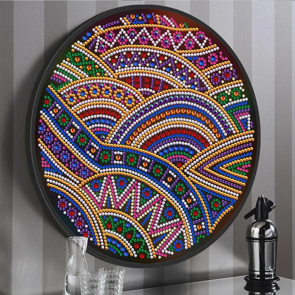

Алмазная живопись Shirliben «сделай сам», круглая картина на заказ с рамкой, украшение для стен с кристаллами YKH60