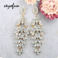 veyofun luxury crystal drop earrings vintage wedding dangle earrings fashion jewelry for women gift wholesale