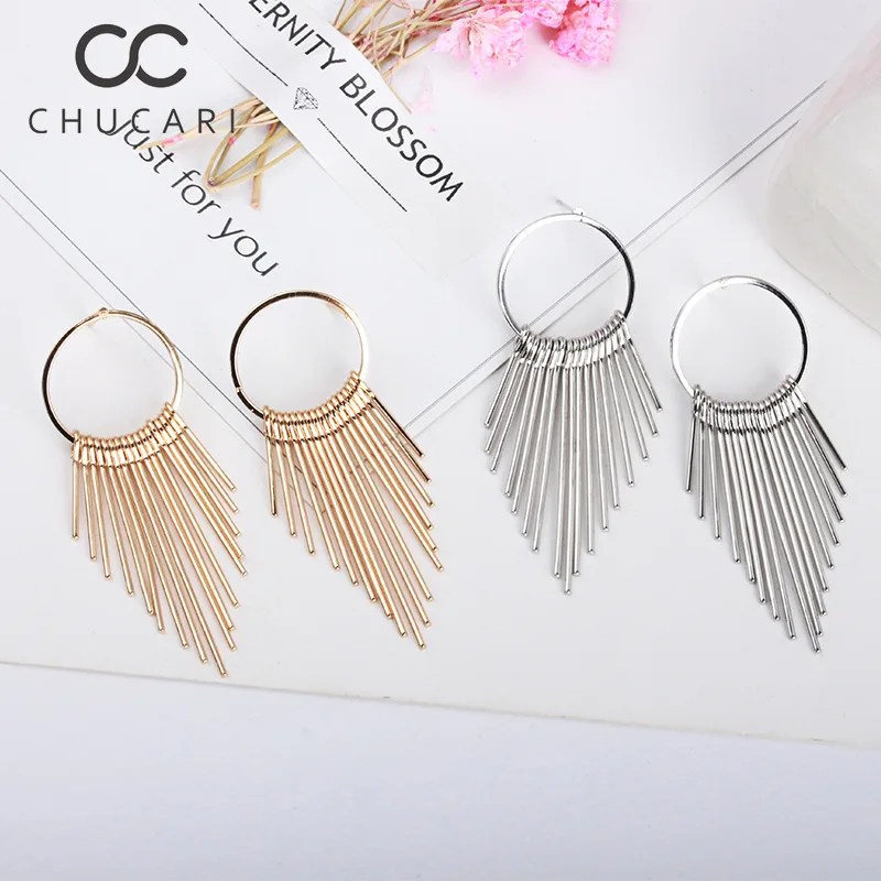 Богемные геометрические висячие серьги CHUCARI женские винтажные спиральные