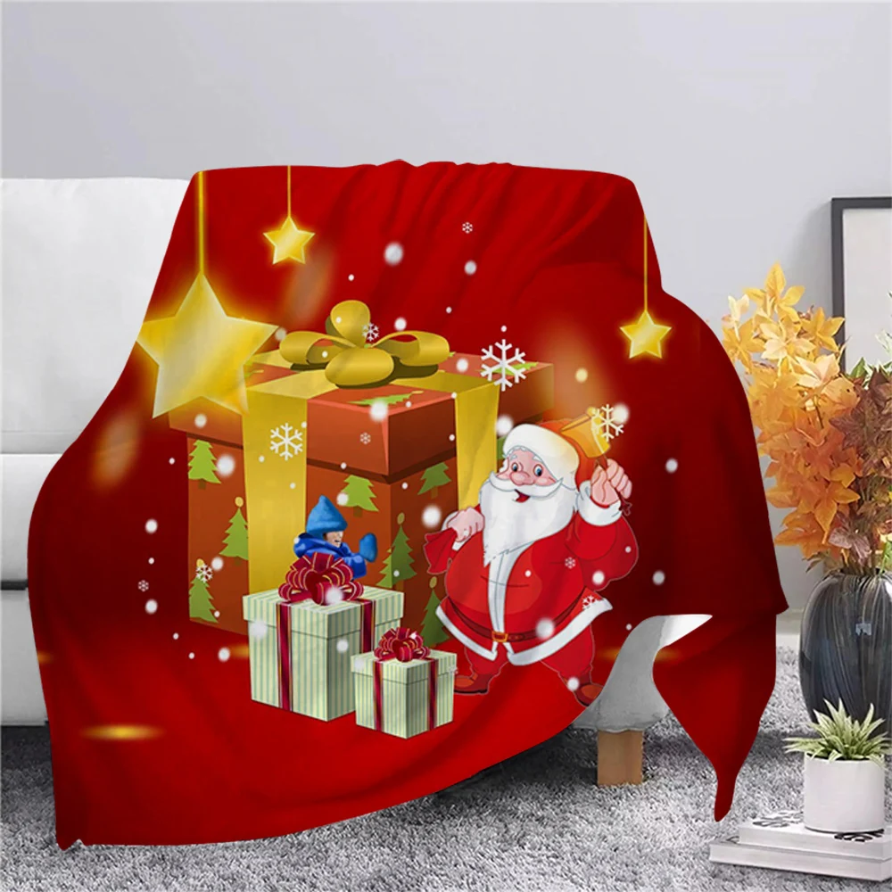 

CLOOCL Merry Christmas Santa Claus Warmth Flannel Blanket 3D Print Throw Blanket Hiking Picnic Blanket Office Nap Blanket Quilt