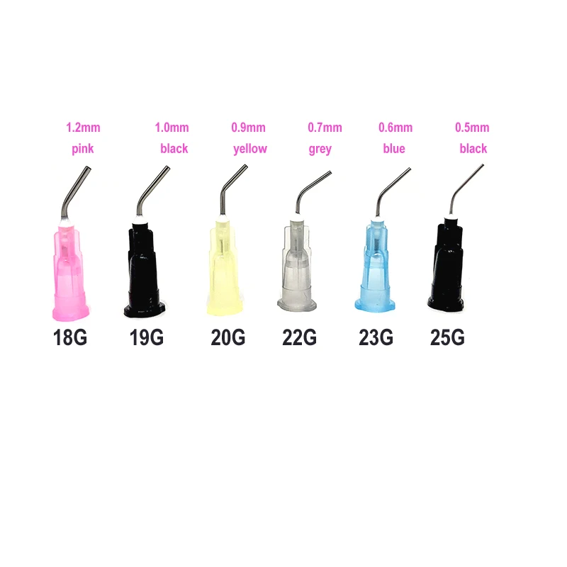 

200 PCS Dental Bent Tips Irrigation Needle Dental Flow Sealant Etchant Composite Resin Acid Reagent Delievery tips