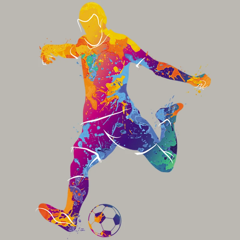 Футболка с аппликацией для футбола Термотрансферная моющаяся в полоску | Дом и