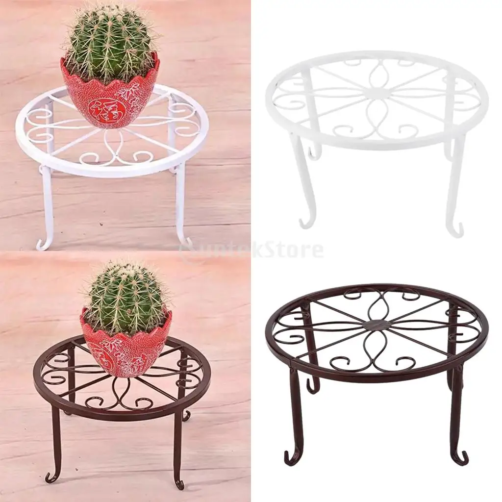 Metal Plants Stand Iron Art Flowerpot Holder Cactus Plant Pot Supporting Round Rack Display for Home Garden Patio Decoration | Дом и сад
