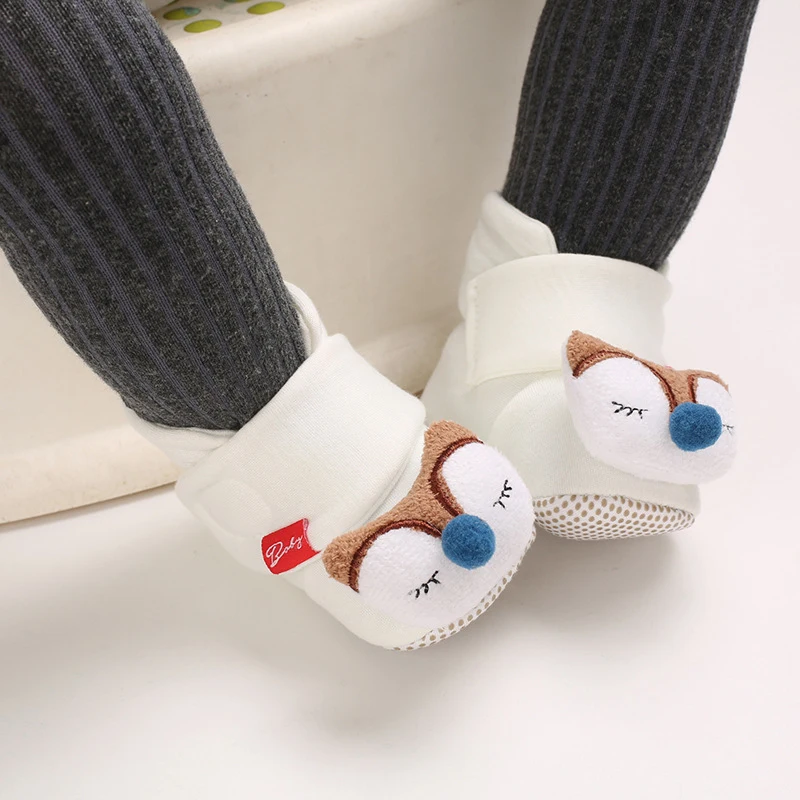 

0-18M Baby Winter Warm Socks Shoes First Walkers Cotton Baby Shoes Cute soft Infant Baby boys girls shoes sole indoor shoes
