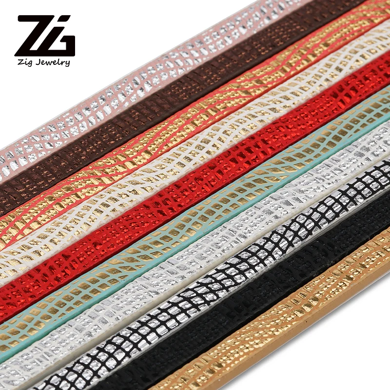 Плоский кожаный шнур 1 2 м/шт. 5 мм 10*2 аксессуары для ювелирных изделий/материалы