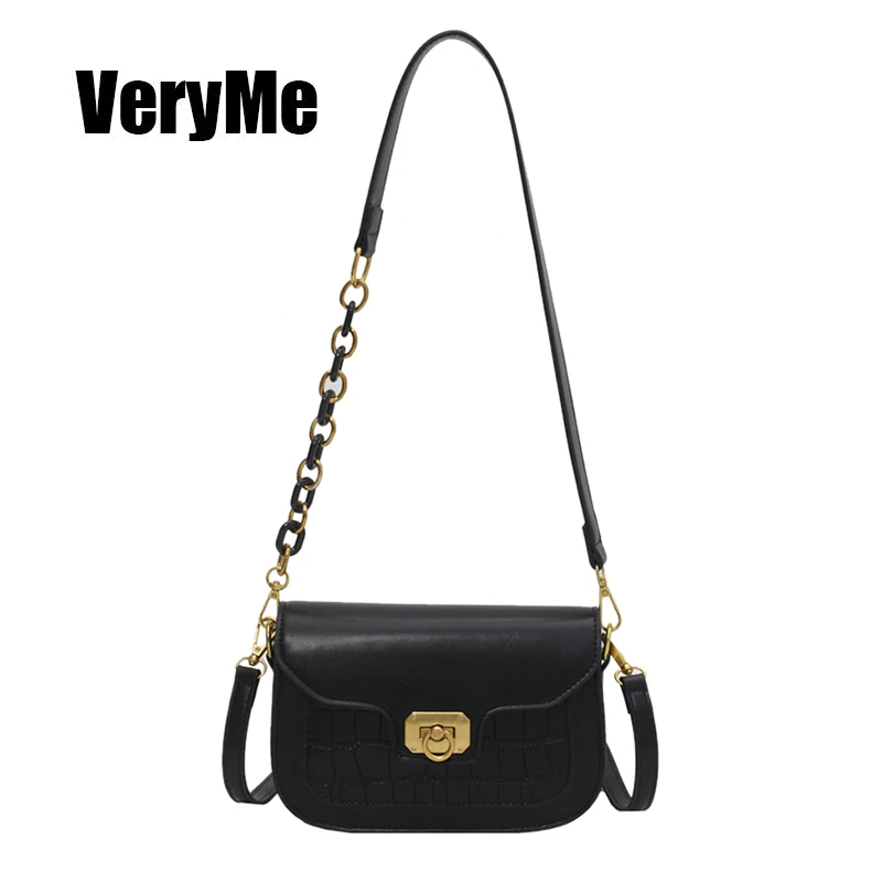 

VeryMe Solid Color Pu Leather Women's Crossbody Bag Ladies Handbag Designer Shoulder Pack New Tasche Damen Leder Bandolera Mujer