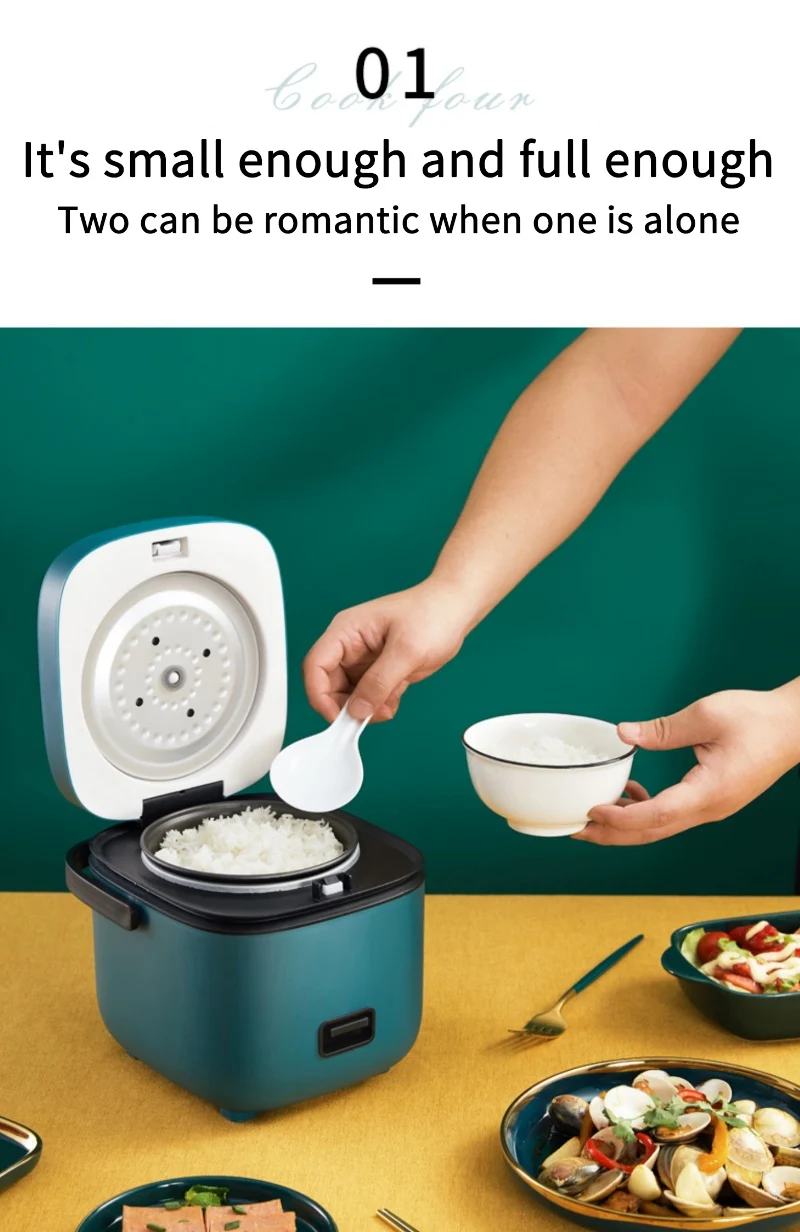 Electric Rice Cooker 1.2L Portable Mini Small Rice Cook 5Colours 3Cups  1-2Person