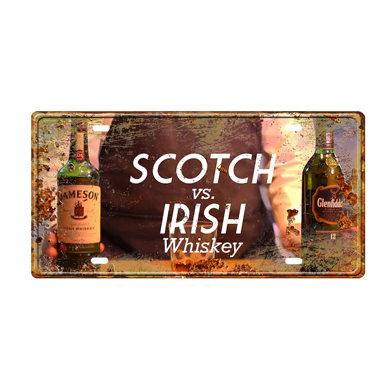 

Whiskey Wine Beer Sign Metal Plate Painting Decor Vintage Metal Tin Sign Bar Pub Art Crafts Decoration Plaques Car License Plate
