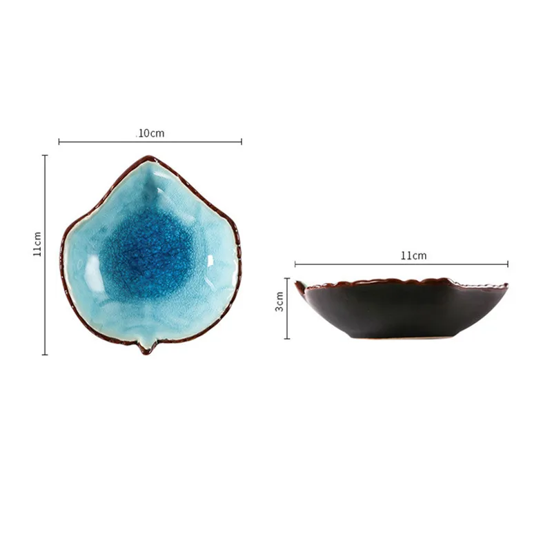 Керамические блюда в форме листьев с трещинами фарфоровые подносы под глазурью