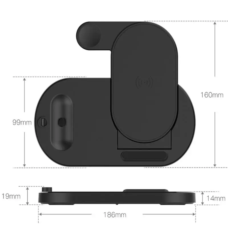 

4in1 Wireless Charging Stand For Apple Watch iPhone 12 XS 8 Airpods Pro Capacitor pen 10W Foldable Qi Fast Charger Dock Station