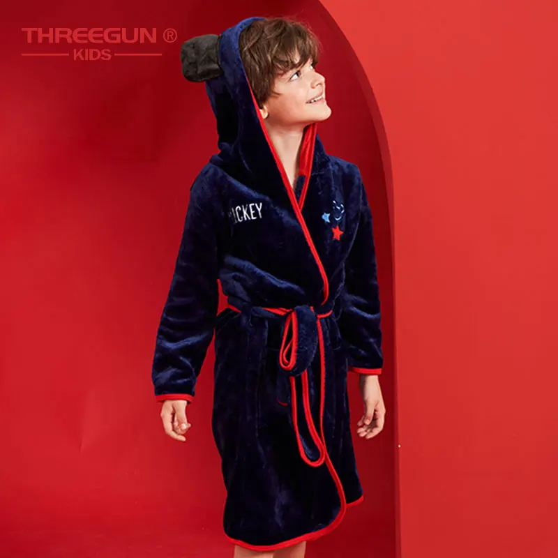 Детский фланелевый Халат THREEGUNKIDS x Disney домашняя одежда зимний теплый банный халат