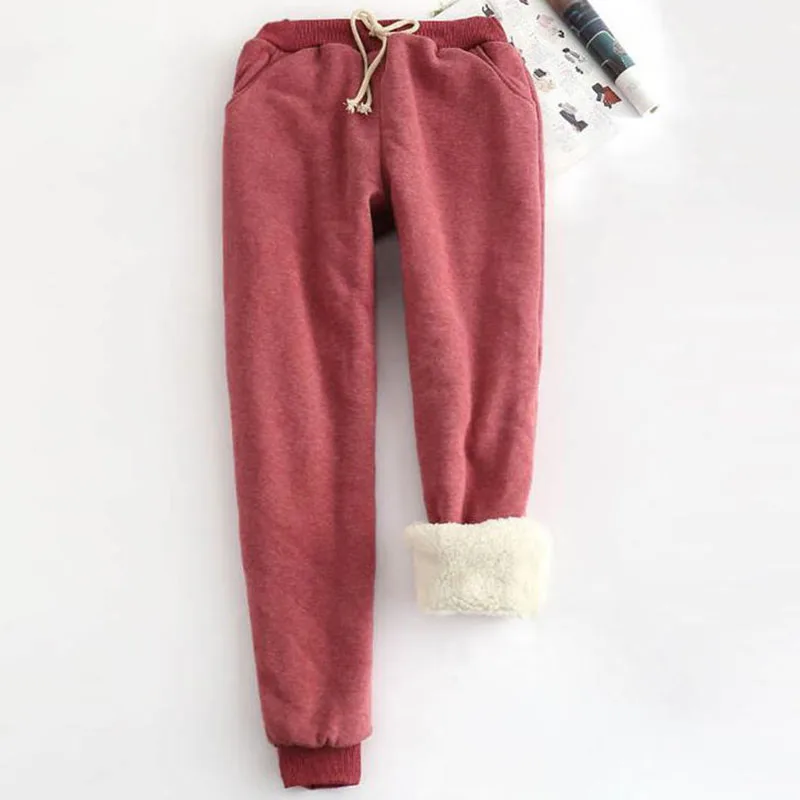 Зимние кашемировые теплые шаровары женские повседневные брюки 2019 плотные из