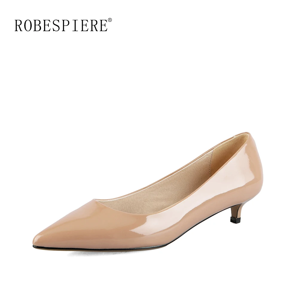 

ROBESPIERE Sexy Pointed Toe Women's Pumps Quality Patent Leather Slip On Shoes Casual Spike Heels Office Dress Ladies Pumps A60