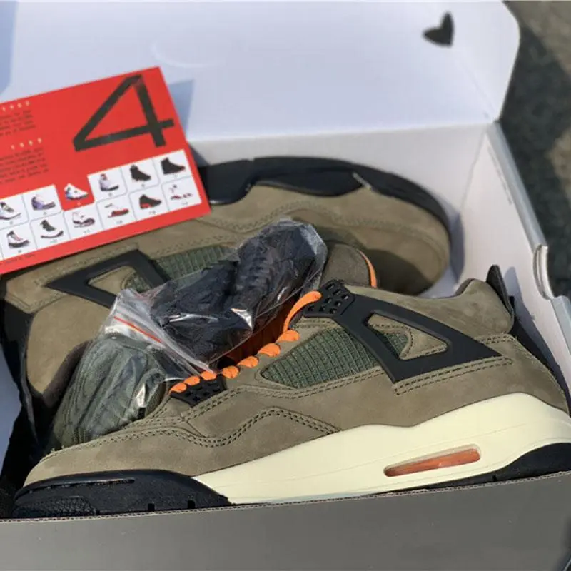 2019 непобедимые x Трэвиса Скотти баскетбольные кроссовки 4S армейский зеленый