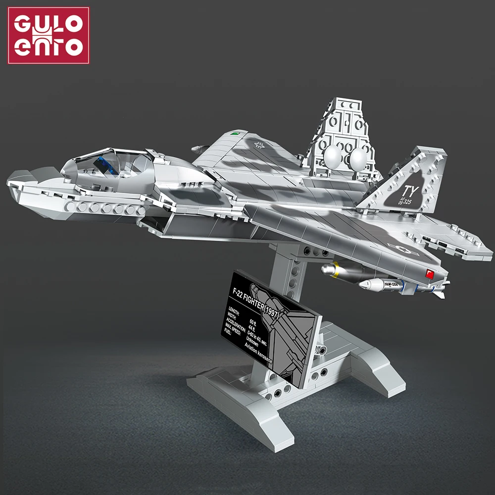 

Military Series Aircraft Building Blocks F-22 Stealth Fighter J-16 SU-47 Carrier Airplane Army Bricks Children Kids Toys Gifts