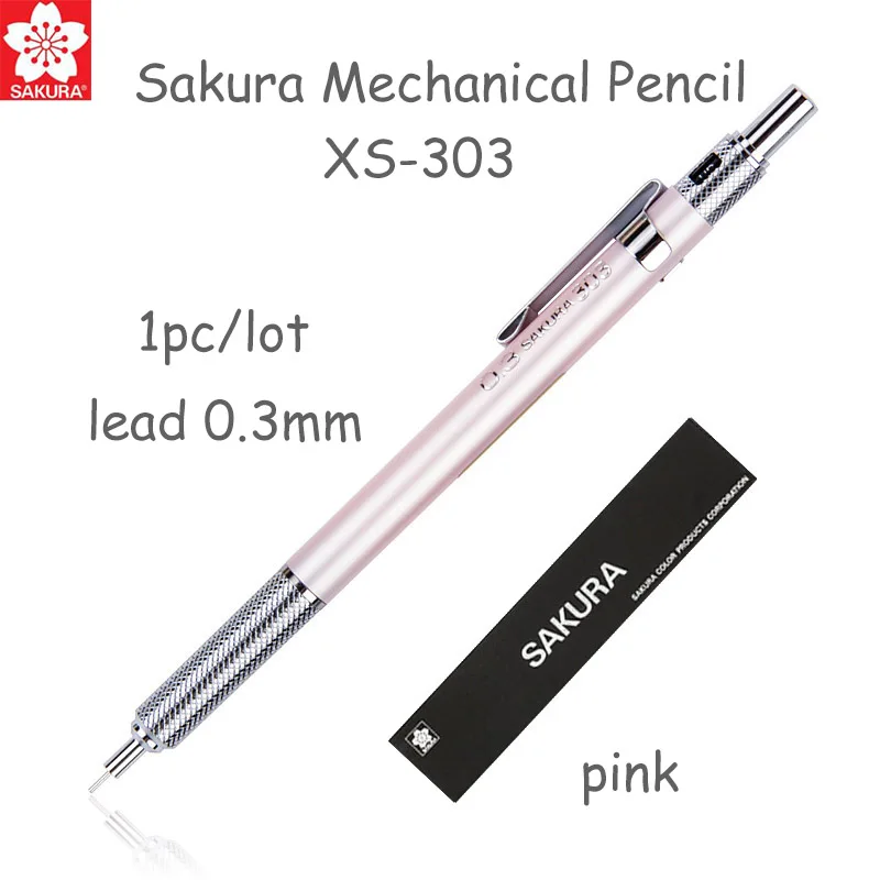 1 шт. Sakura XS-30 механический чертежный карандаш с ластиком сверху многоразового использования 0,3 мм 0,5 мм свинцовые выдвижные эскизные карандаши - Цвет: 1pc pink skr xs303