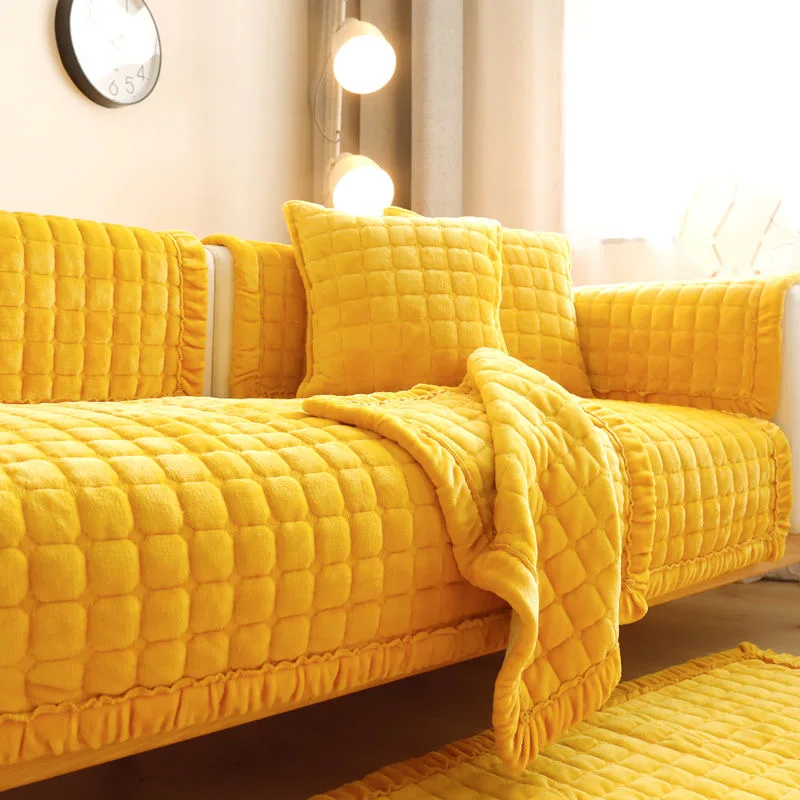 

Flannel Plush Sofa Covers Protector Slipcover Towel Couch Cover for Seasons Universal Armchair Furniture Protector Home Decor