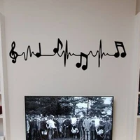 music piano notes creative electrocardiogram art wall decal for living room bedroom background wall decoration mural a462