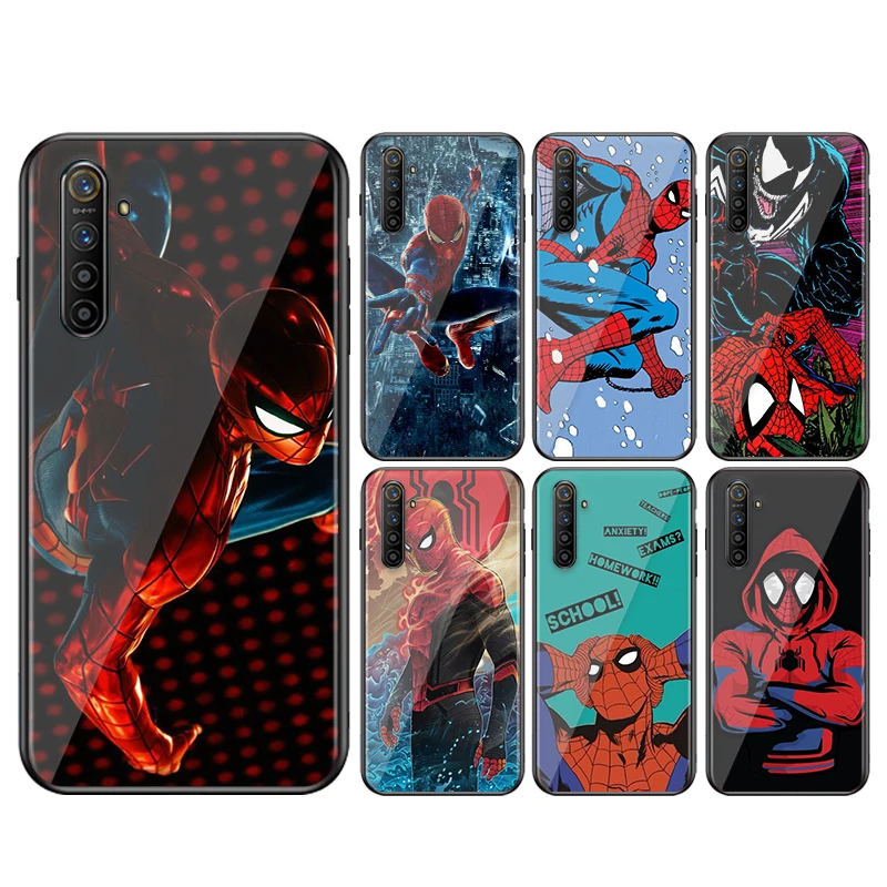 Марвел Мстители паук Man Super Hero для OPPO K9 F19 F5 Reno 6 6Z 5 5Z 5K 2F 2Z 2 Z A Pro Plus 5G черный мягкий