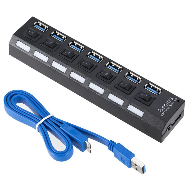 7 портовый 3 0 концентратор USB3.0 Hub высокоскоростной хаб передачи данных