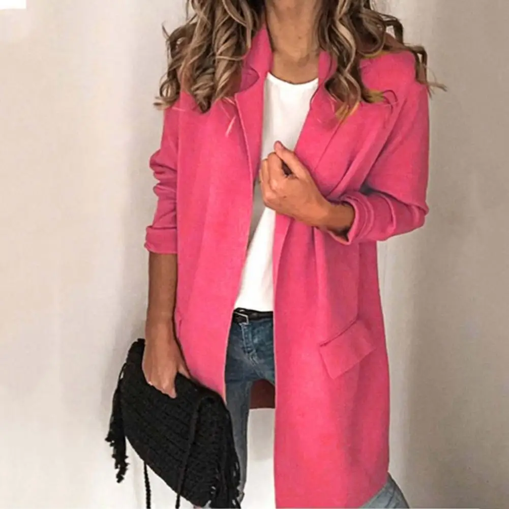 

New Women Autumn Blazer Jacket Fashion Basic Blazer Casual Solid Button Long Sleeve Work Suit Coat Office Lady Elegant Blazers