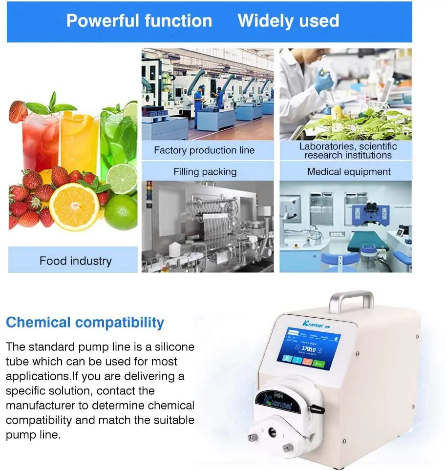 

Variable Speed Lab WiFi UIP Stepper Motor Peristaltic Liquid Pump Precision Dosing Laboratory Peristaltic Metering Pump with 2m