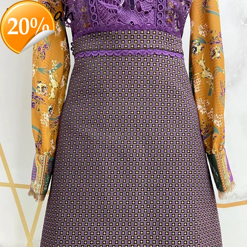 

New 2021 Summer Women Fashion Designer Party A-Line Dress Bow Top Lateral Shell Elegant Vintage Printed Women's Clothes