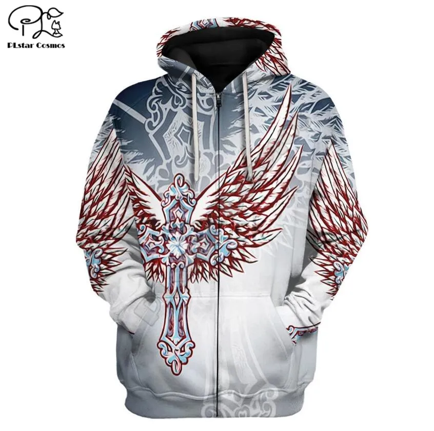 Толстовки с изображением кристианских звёздочек крыльев Ангела толстовка 3D